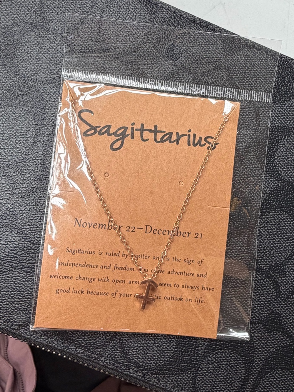 π¨SALEπ¨ Sagittarius Necklace on zodiac Card November - December
